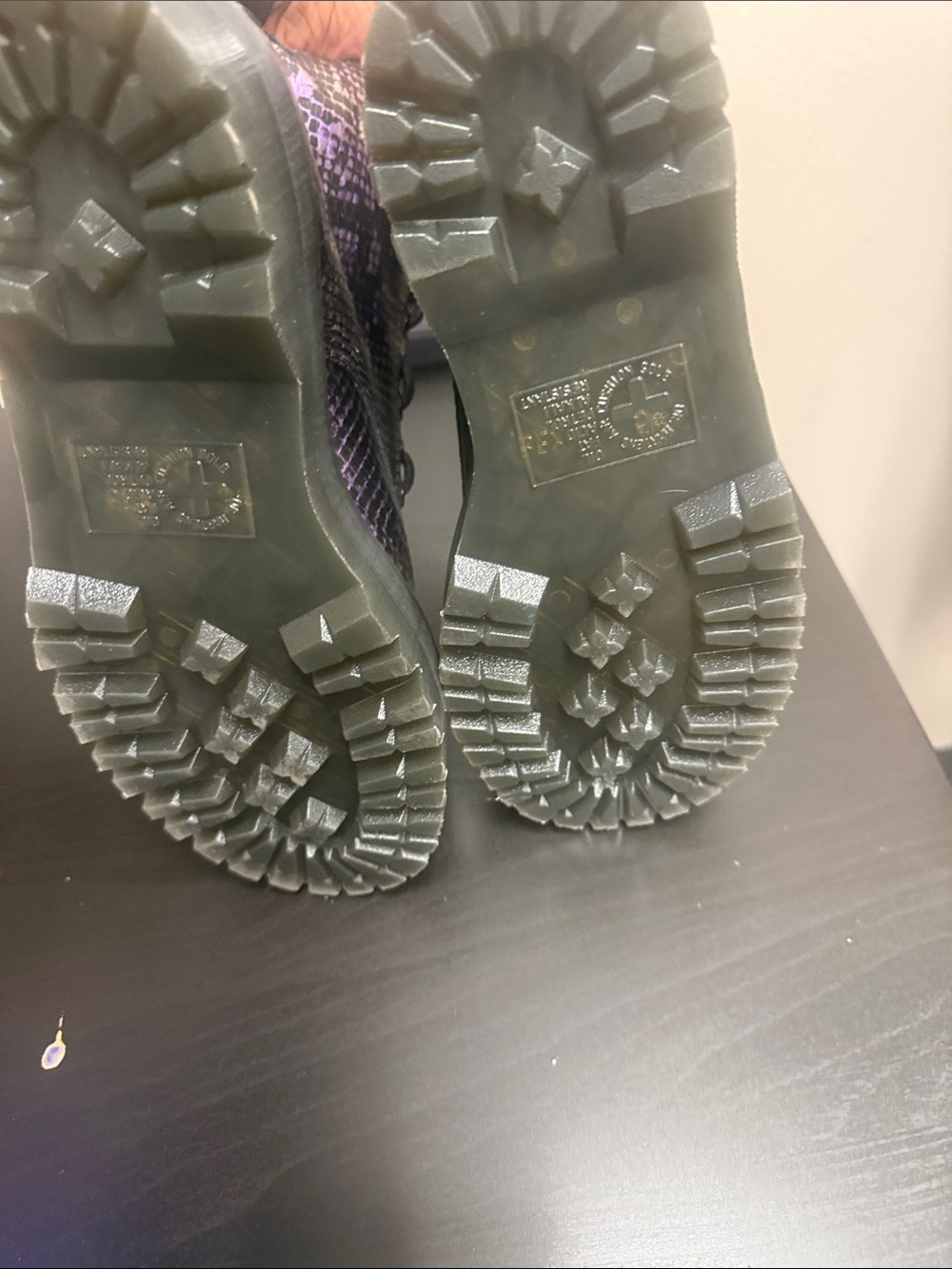 Beautiful purple and black snake skin doc marten boots - Picture 3 of 4